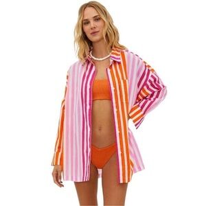 Beach Riot Alexa Top Sunset Stripe NWT L/XL